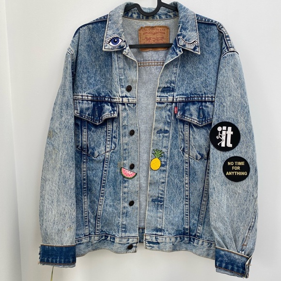Levi's Jackets & Blazers - Vintage Levi’s acid wash jean jacket, size M, patches included.